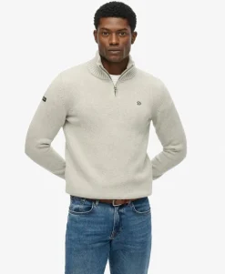 Cotton Half Zip Knit Jumper