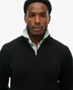 Cotton Half Zip Knit Jumper