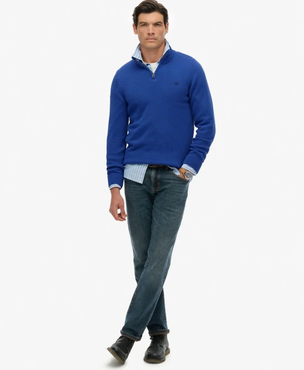 Cotton Half Zip Knit Jumper