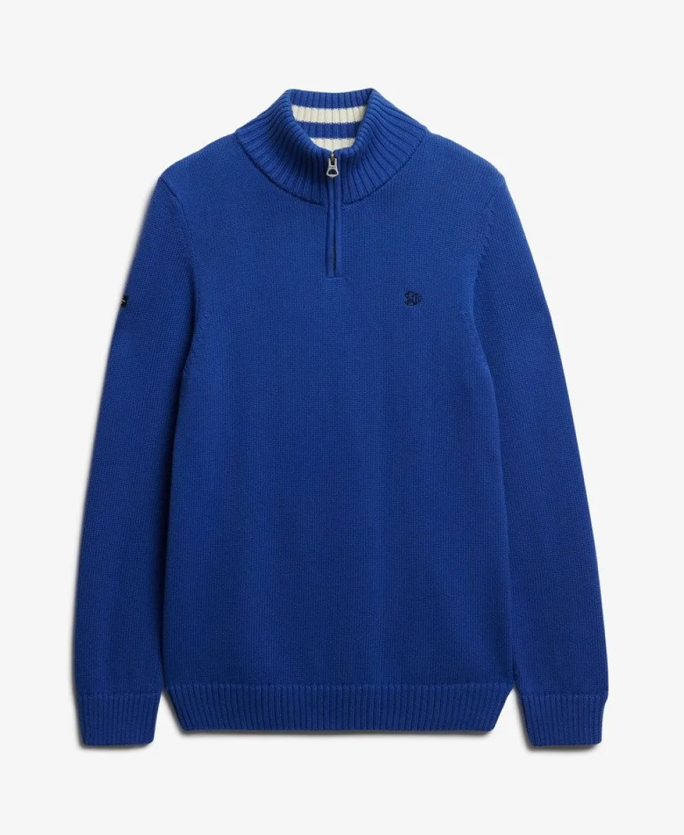 Cotton Half Zip Knit Jumper