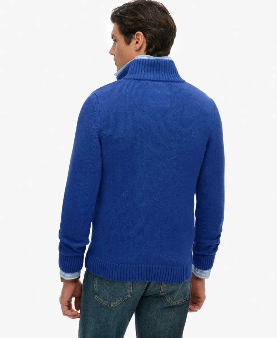 Cotton Half Zip Knit Jumper