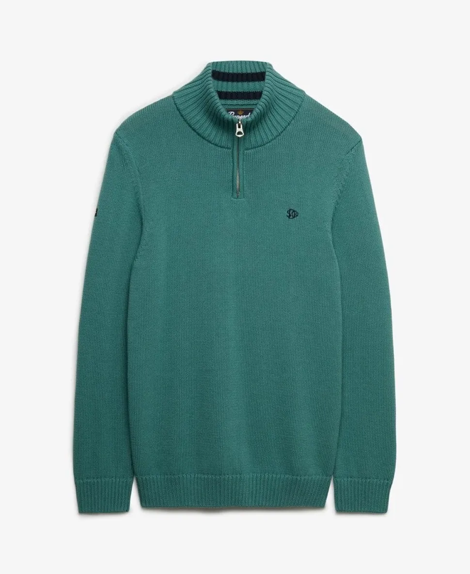 Cotton Half Zip Knit Jumper