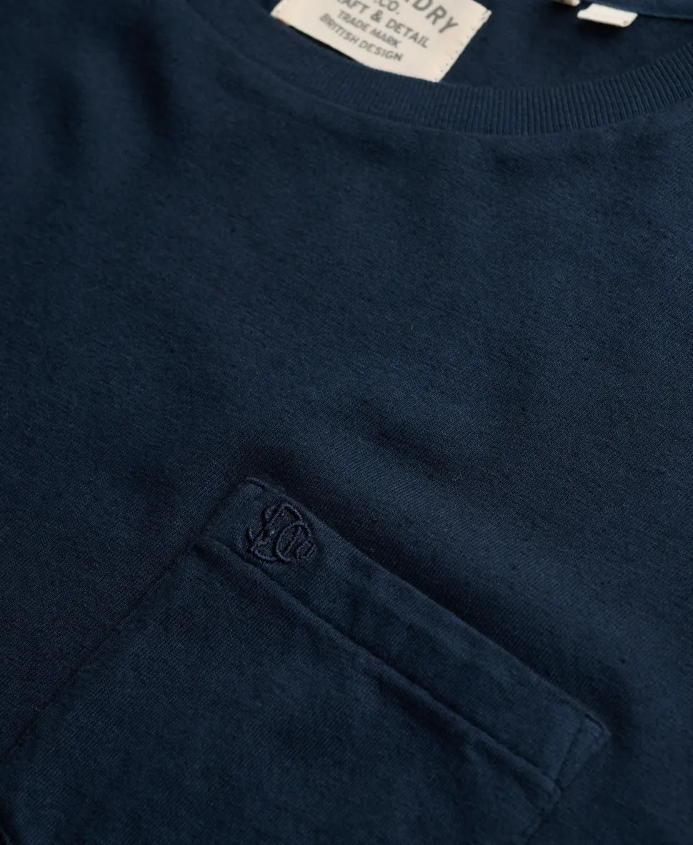Cotton Linen Long Sleeve Pocket Top