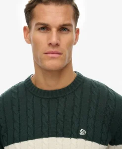 Cotton Stripe Cable Jumper
