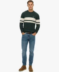 Cotton Stripe Cable Jumper