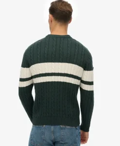 Cotton Stripe Cable Jumper