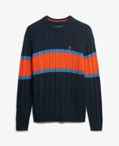 Cotton Stripe Cable Jumper