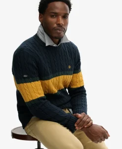 Cotton Stripe Cable Jumper