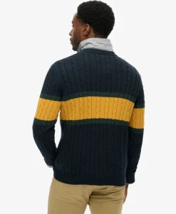 Cotton Stripe Cable Jumper