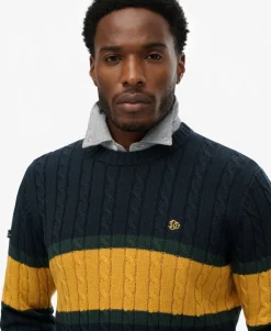 Cotton Stripe Cable Jumper