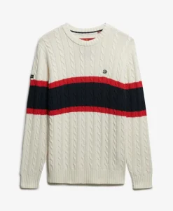 Cotton Stripe Cable Jumper