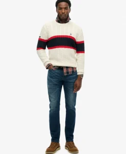 Cotton Stripe Cable Jumper