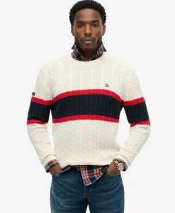 Cotton Stripe Cable Jumper