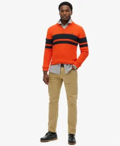 Cotton Stripe Half Zip Knit