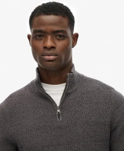 Cotton Texture Half-Zip Jumper