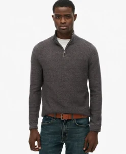 Cotton Texture Half-Zip Jumper