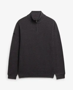 Cotton Texture Half-Zip Jumper