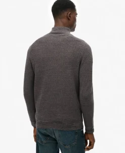 Cotton Texture Half-Zip Jumper