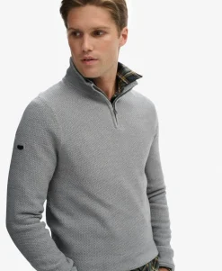 Cotton Texture Half-Zip Jumper