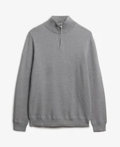 Cotton Texture Half-Zip Jumper