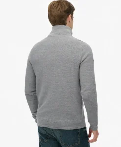 Cotton Texture Half-Zip Jumper