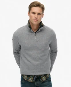 Cotton Texture Half-Zip Jumper