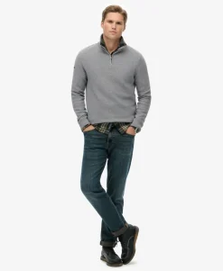Cotton Texture Half-Zip Jumper