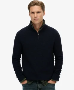 Cotton Texture Half-Zip Jumper