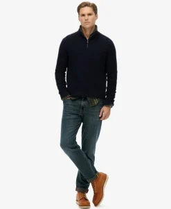 Cotton Texture Half-Zip Jumper