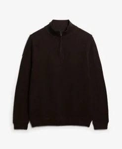 Cotton Texture Half-Zip Jumper