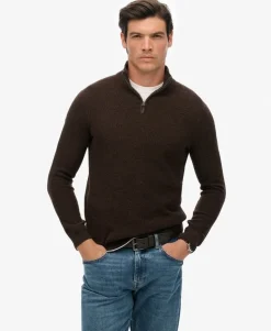 Cotton Texture Half-Zip Jumper