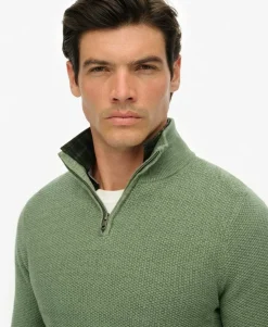 Cotton Texture Half-Zip Jumper