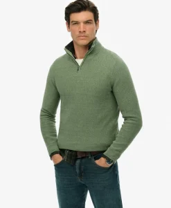 Cotton Texture Half-Zip Jumper