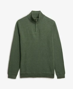 Cotton Texture Half-Zip Jumper