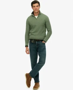 Cotton Texture Half-Zip Jumper