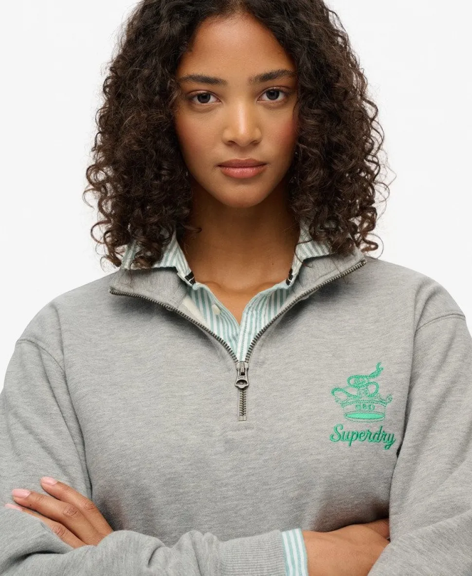 Country Club Crest Half Zip Sweatshirt