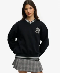 Country Club Crest V-Neckline Sweatshirt