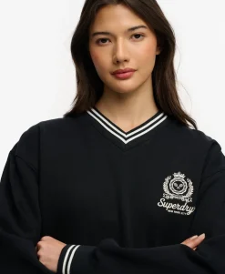 Country Club Crest V-Neckline Sweatshirt