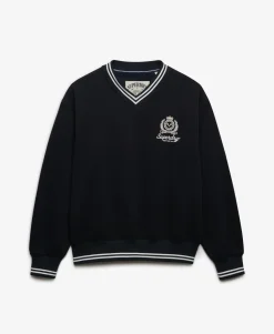 Country Club Crest V-Neckline Sweatshirt