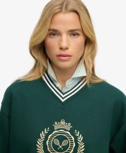 Country Club Loose V-Neck Sweatshirt