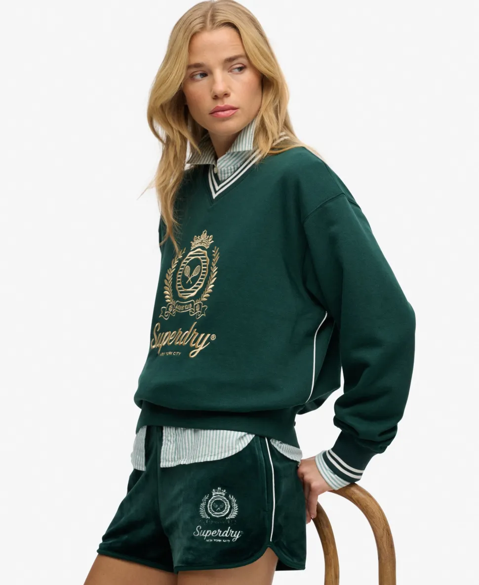Country Club Loose V-Neck Sweatshirt