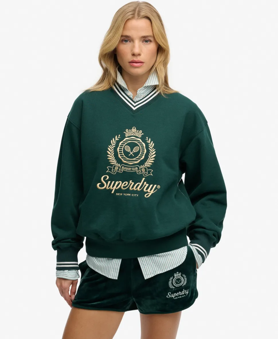 Country Club Loose V-Neck Sweatshirt