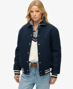 Country Club Wool Blend Bomber Jacket