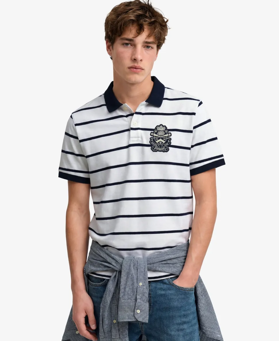 Crest Stripe Polo Shirt