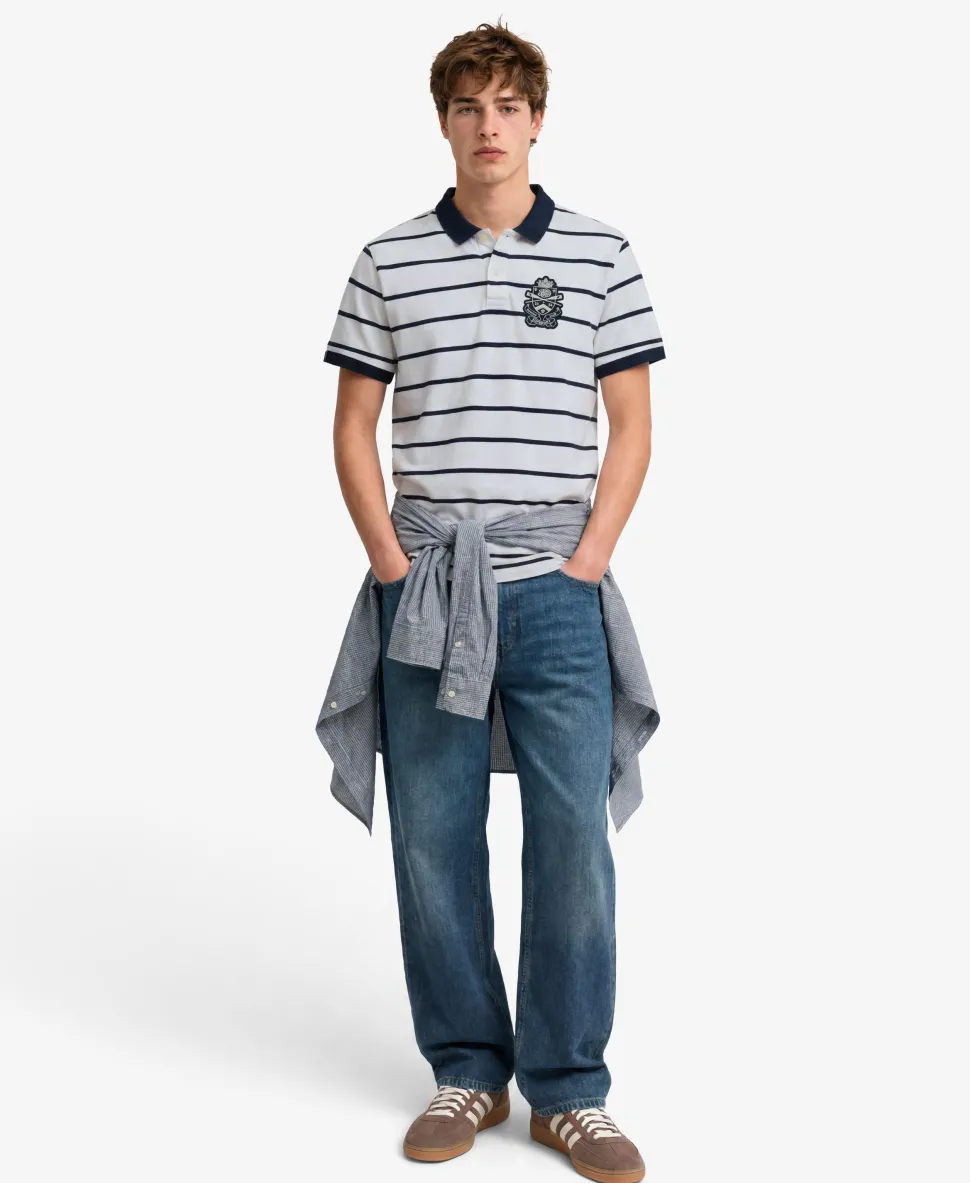 Crest Stripe Polo Shirt