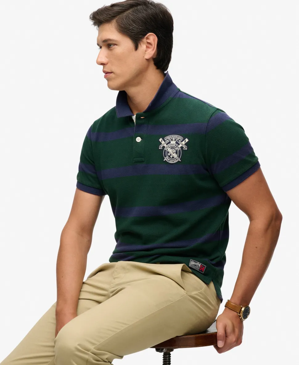 Crest Stripe Polo Shirt