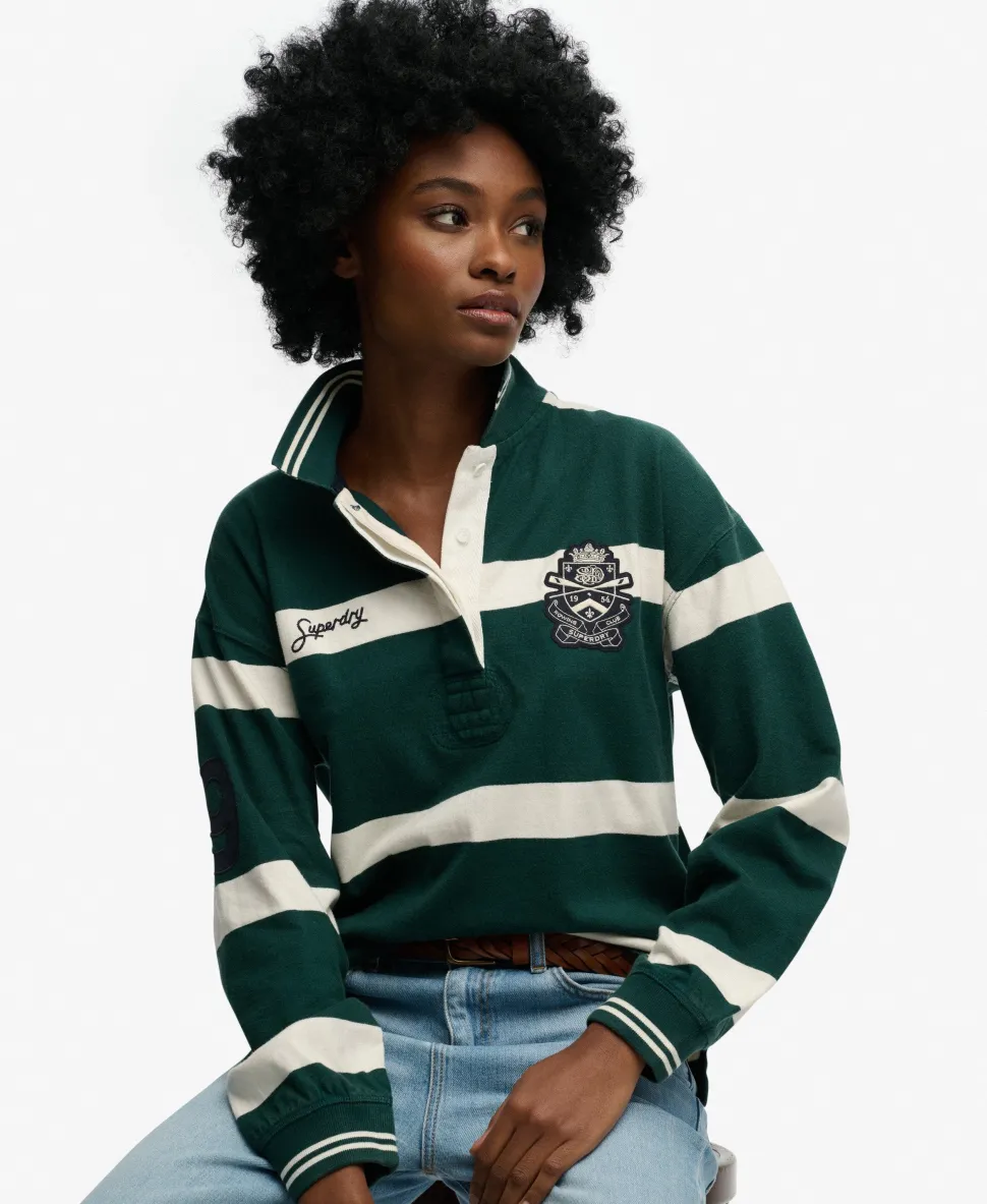 Crest Stripe Rugby Top