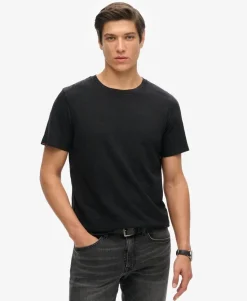 Crew Neck Slub Short Sleeved T-shirt