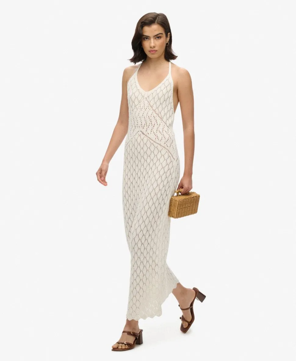 Crochet Halter Maxi Dress