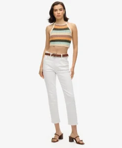 Cropped Halter Crochet Top